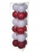 18 mini boules de noël blanches et rouges 3 cm mat et pailleté