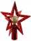 Cimier de sapin rouge étoilé 19 cm à paillettes
