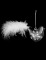 Suspension pour sapin en verre oiseau et plumes blanches 7 cm