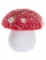 Décoration champignon à pois 8 cm rouge et blanc