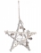 Suspension en bois étoile polaire 28 cm blanche et argentée