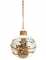 Boule de noël en verre bois et jute givrée 8 cm