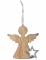 Suspension en bois ange argenté 11 cm pour sapin de Noël