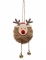 Suspension petit renne de Noël pompon 13 cm et grelots