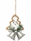 Suspension sapin et cloches argent 12 cm en corde