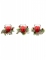 3 bougies rouges avec sapin et baies 6 cm en photophore