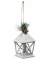 Suspension pour sapin lanterne blanche 13,5 cm en métal