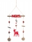 Décoration à suspendre en bois renne de Noël 38 cm mobile rouge