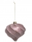Boule de noël forme goutte et spirales rose et or 10 cm pailletée