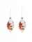 2 boules en verre goutte blanches avec houx 13 cm décoration sapin