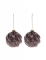 2 boules en verre marbrées marron 8 cm effet écorce