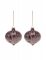 2 boules en verre losange marbrées marron 8 cm effet écorce