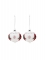2 boules en verre blanches avec sapins 8 cm, décoration de Noël