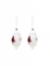 2 boules en verre goutte blanches avec sapins 13 cm décor traditionnel