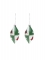 2 boules en verre goutte blanches et vertes 13 cm motif sapin