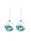 2 boules en verre avec paillettes bleues 8 cm pour sapin de noël