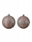 4 boules de noël paillettes rose et or 8 cm avec perles