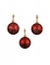 Boule de noël en verre rouge 8 cm à motifs et perles