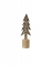 Décoration sapin en fer doré sur socle bois 29 cm