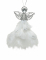 Suspension ange argenté et plumes blanches 21 cm