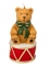 Bougie ourson sur son tambour 11 x 6 cm décoration noël