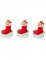 3 bougies botte du père noël avec ourson 5,5 x 3,5 cm