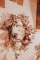 Vue de profil de la couronne végétale fleurs de coton et pommes de pin