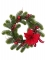 Couronne traditionnelle sapin et poinsettia 40 cm décoration de Noël