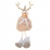 Décoration cerf en bois et fourrure 15,5 cm avec bonnet