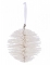 Boule de Noël blanche pailletée 15 cm effet branchages