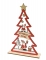 Décoration en bois sapin rouge joyeux noël 23 x 15 x 4 cm pour table