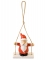 Suspension pour sapin Père-Noël sur sa balançoire 7 x 5 x 3 cm décoration originale