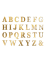 48 Stickers lettres adhésives or 13,5 cm