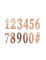 12 Stickers chiffres adhésifs rose gold 14 cm