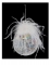 Boule de noël en verre irisée et plumes 10 cm craquelée