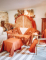 Mise en situation de la nappe gaze de coton style bohème terracotta