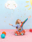 Mise en situation avec une enfant de la pinata nuage pour enfant