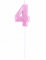 Détail du chiffre 4 de la bougie chiffre pour anniversaire rose pastel effet diamant