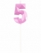 Détail du chiffre 5 de la bougie chiffre pour anniversaire rose pastel effet diamant