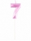 Détail du chiffre 7 de la bougie chiffre pour anniversaire rose pastel effet diamant