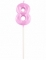 Bougie chiffre 8 pour anniversaire rose pastel effet diamant