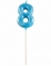 Bougie chiffre 8 pour anniversaire bleue effet diamant