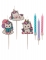 15 bougies d'anniversaire licorne pastel pour gâteau