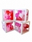 Vue de face des 4 cubes à ballons en carton baby pour baby shower