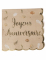 16 Serviettes en papier festonnées Joyeux anniversaire Boho blush et or 33 x 33 cm