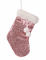Chaussette de Noël rose à sequins et pompons