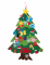 Sapin de Noël avec décorations en feutrine à accrocher 67 x 100 cm