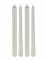 4 bougies chandelles blanches et paillettes 25 cm torsadées
