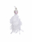 Paon sur pinces blanc 34 cm en plumes