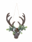 Suspension tête de renne 34 cm en bois de Noël